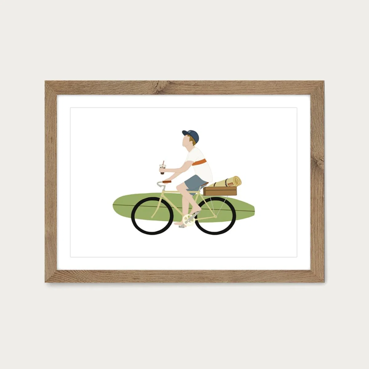 On Island Time Art Print Oak Frame – image 1