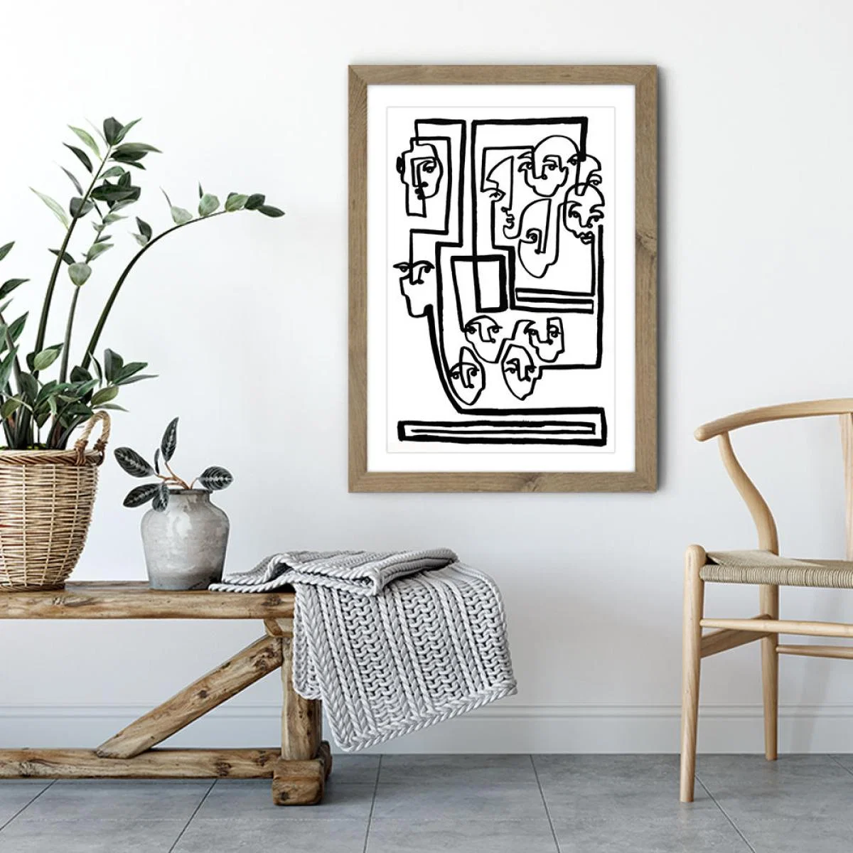 Face Book V Art Print Oak Frame – image 5