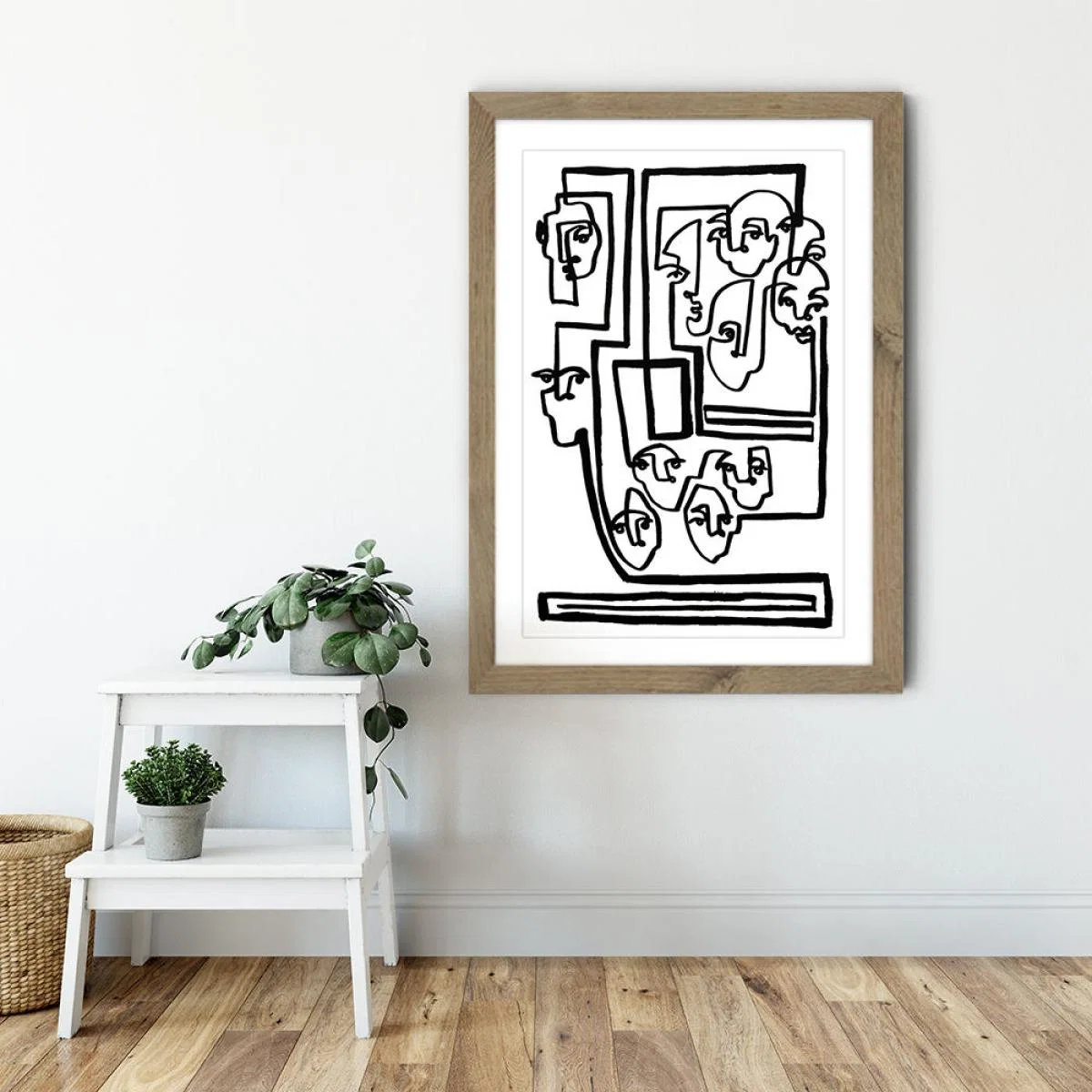 Face Book V Art Print Oak Frame – image 6