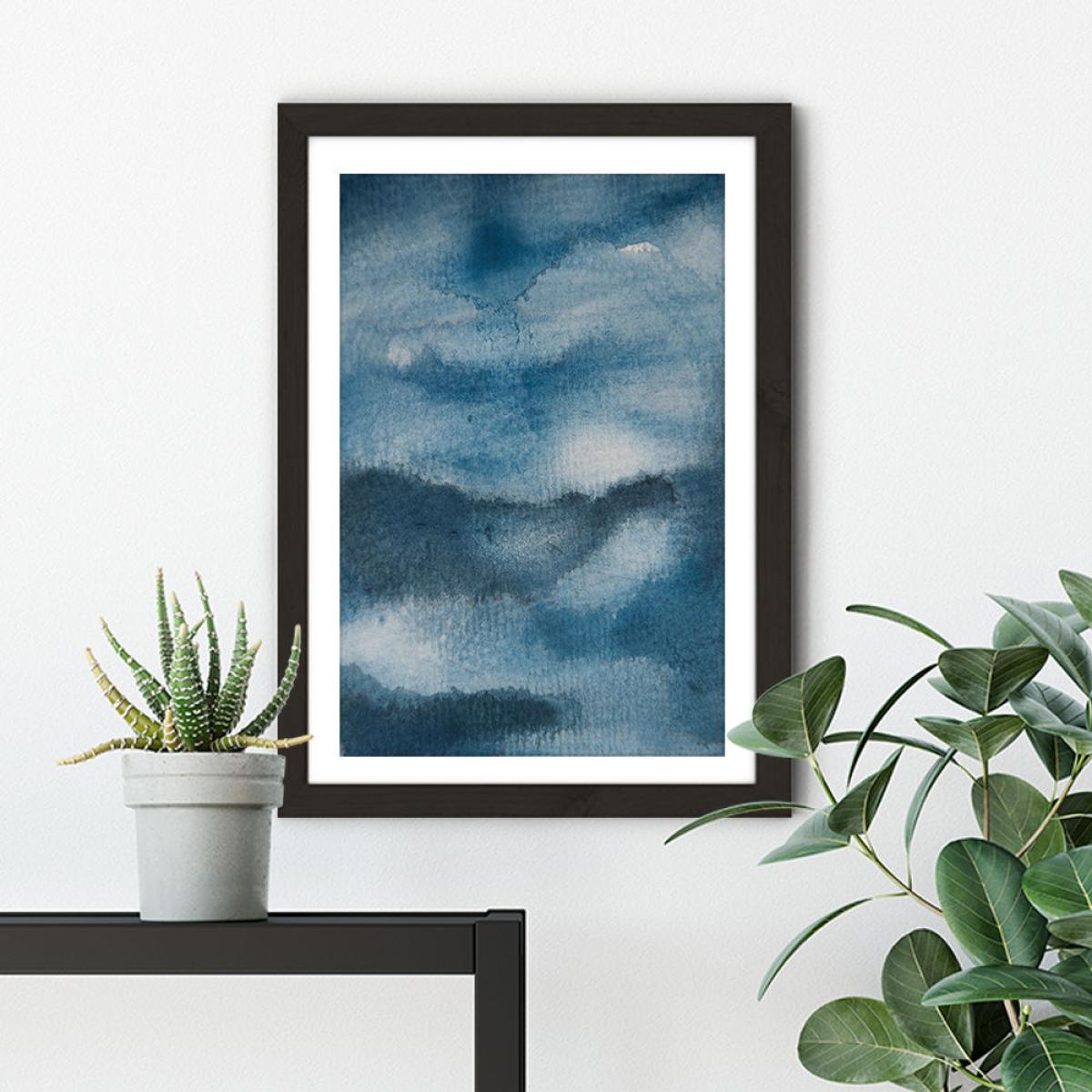 Aquarelle Meets Pencil - Ink Clouds Art Print Black Frame – image 5