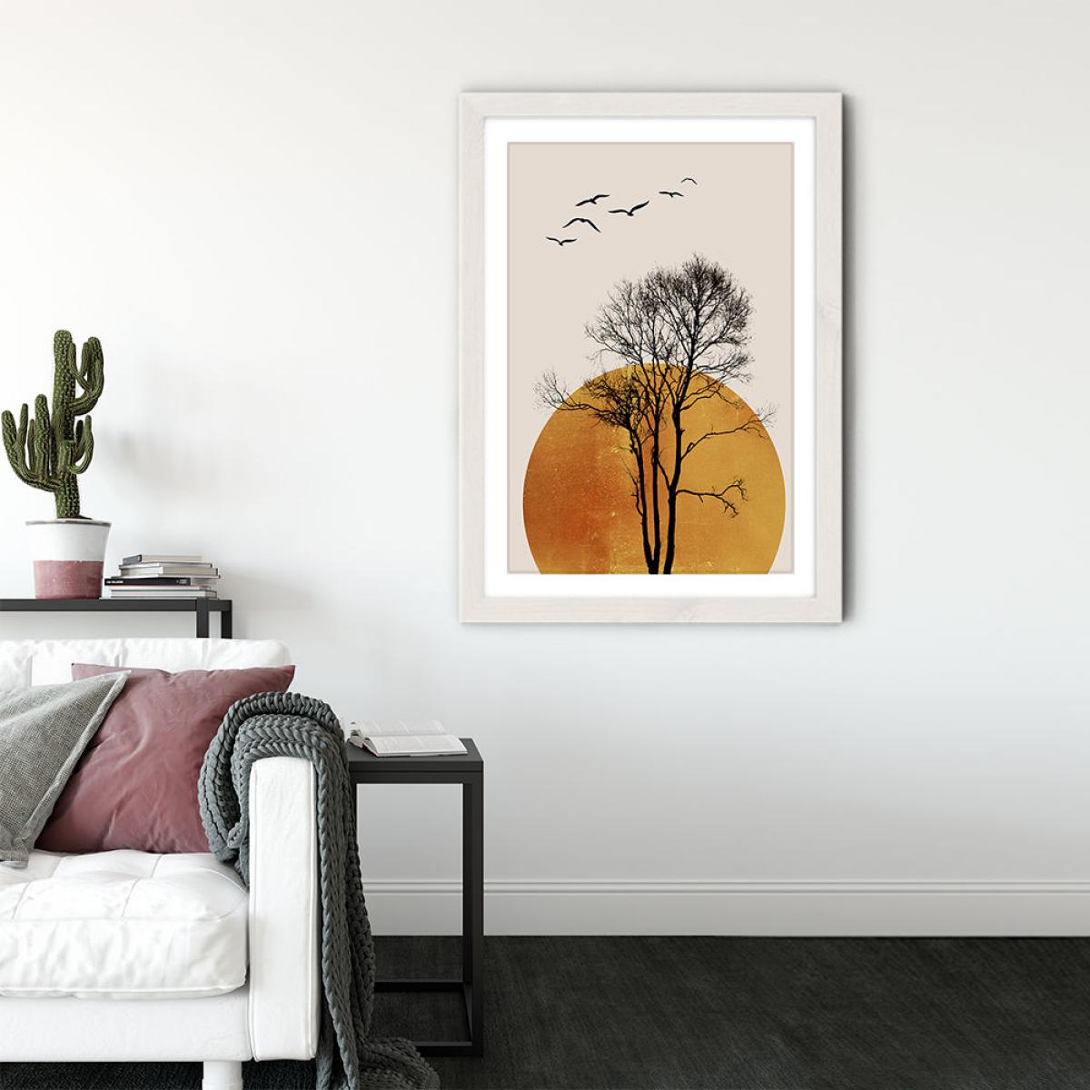 Winter Sunrise Dark Art Print White Frame – image 3