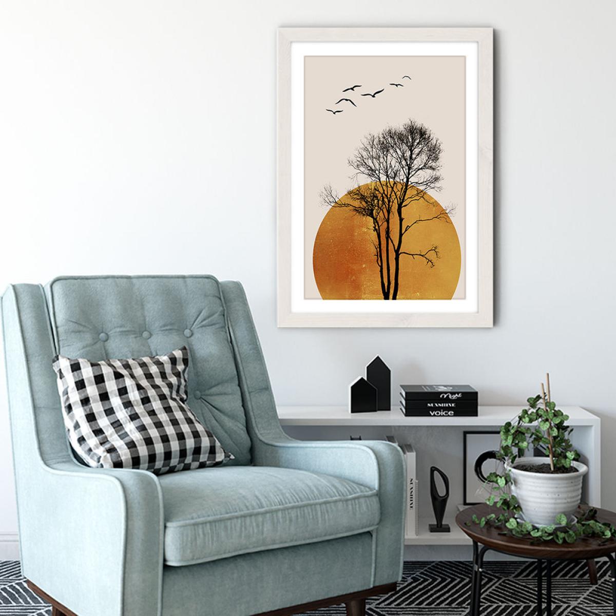 Winter Sunrise Dark Art Print White Frame – image 4