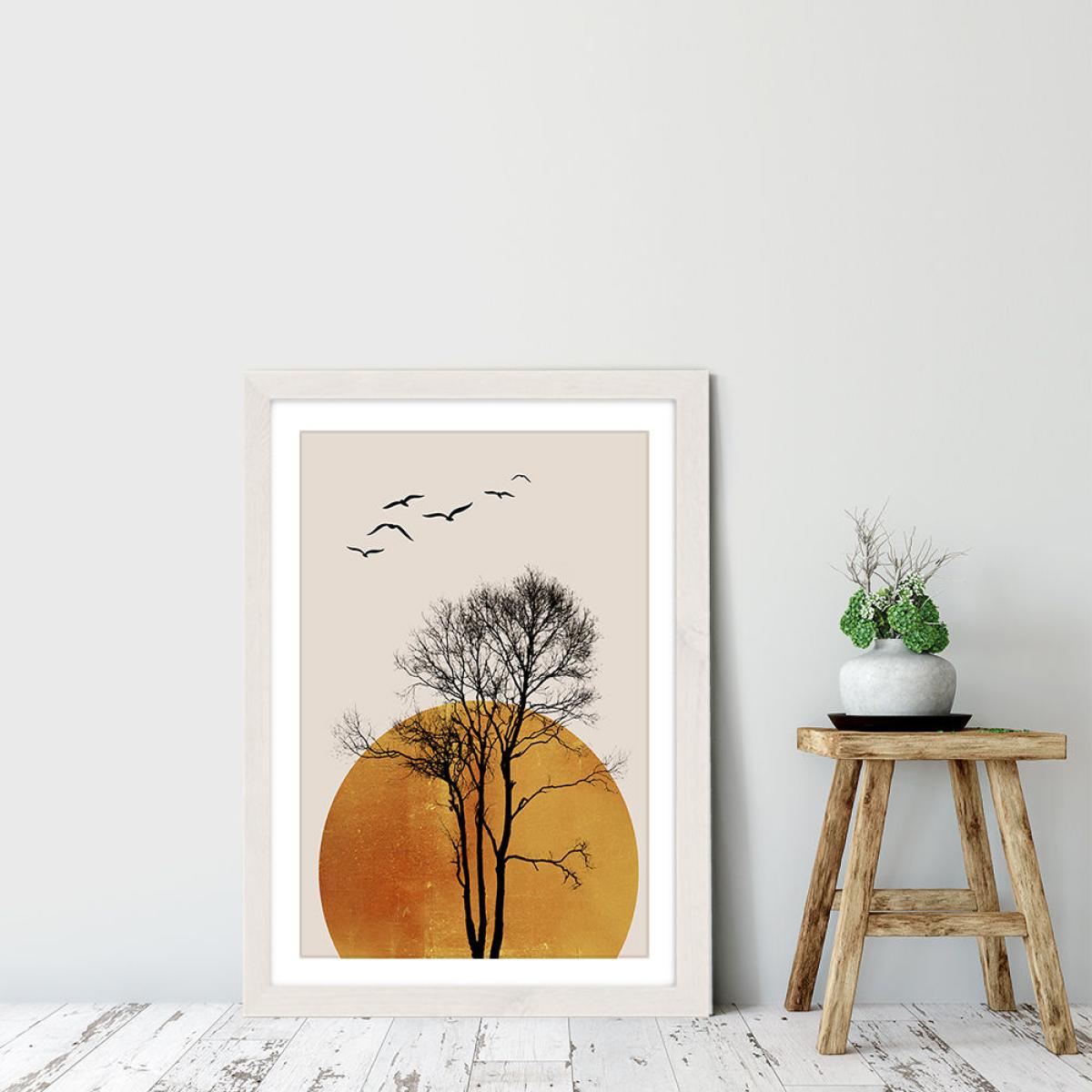 Winter Sunrise Dark Art Print White Frame – image 5