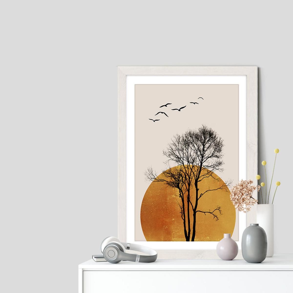 Winter Sunrise Dark Art Print White Frame – image 6