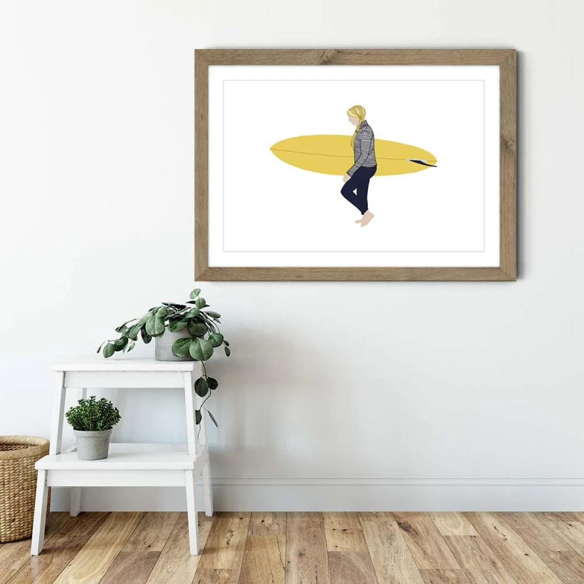 Daisy Art Print Oak Frame – image 4