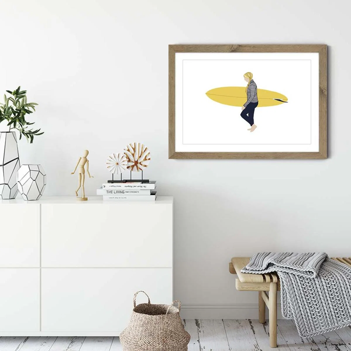 Daisy Art Print Oak Frame – image 5