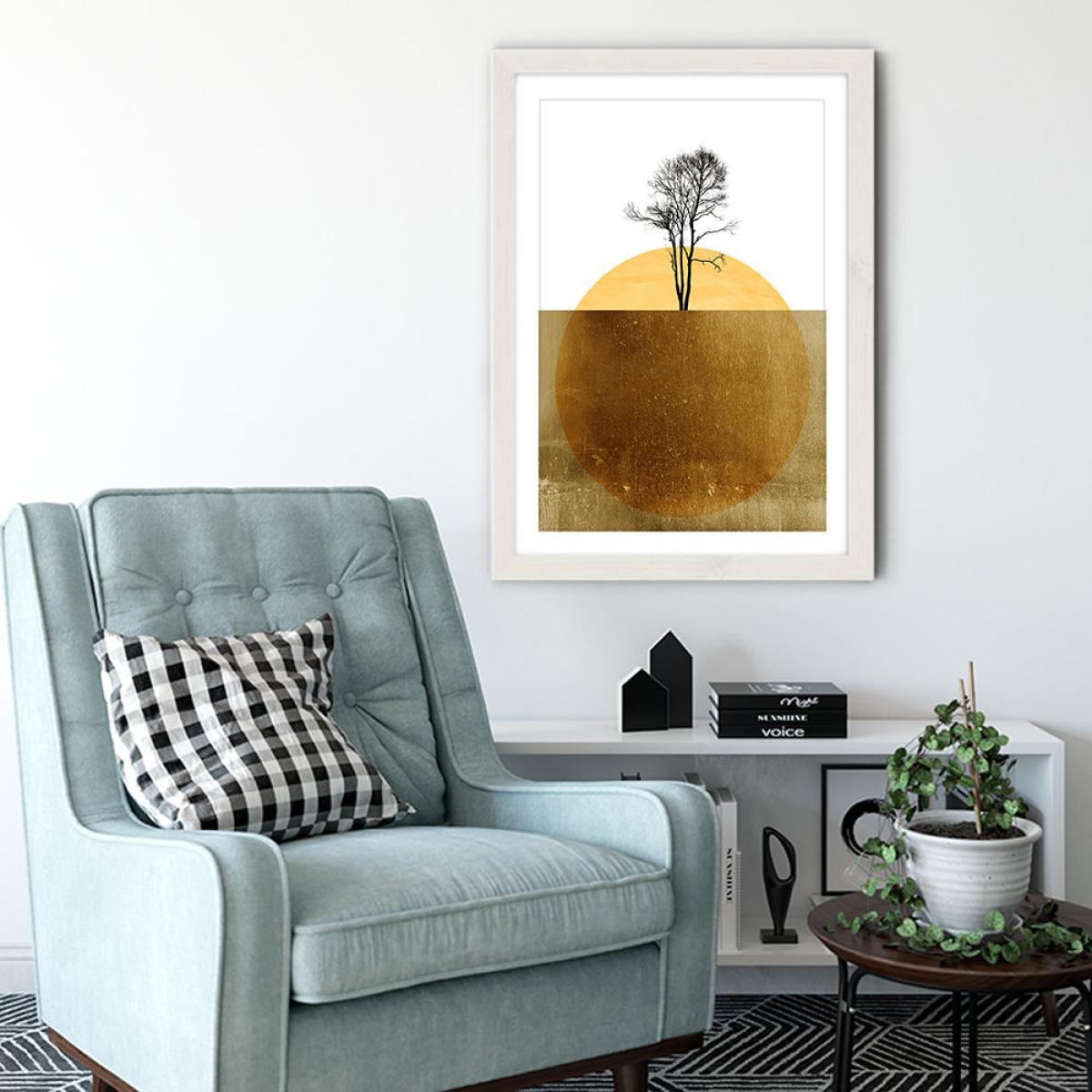 Golden Ocean Art Print White Frame – image 4