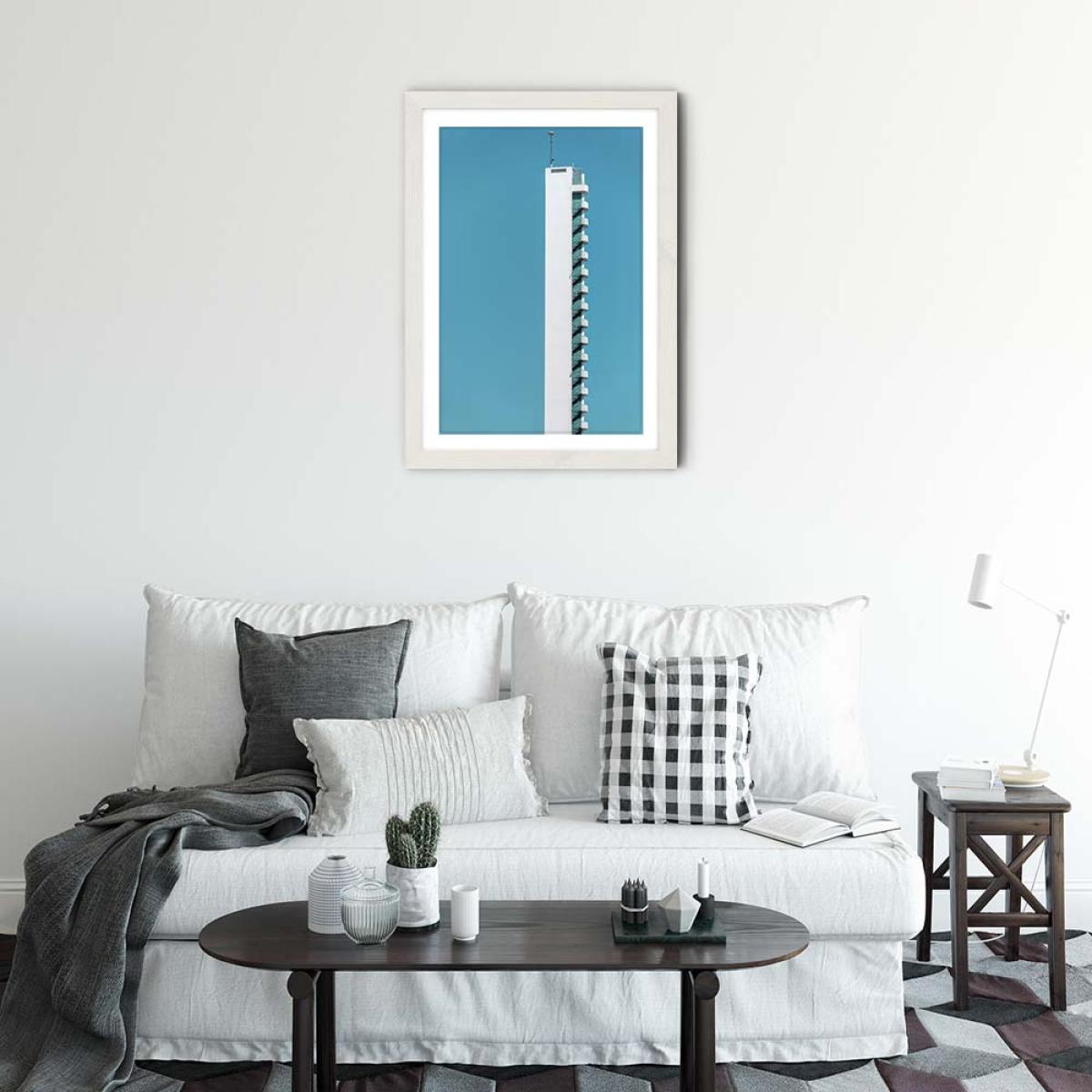Olympic Tower Art Print White Frame – image 2