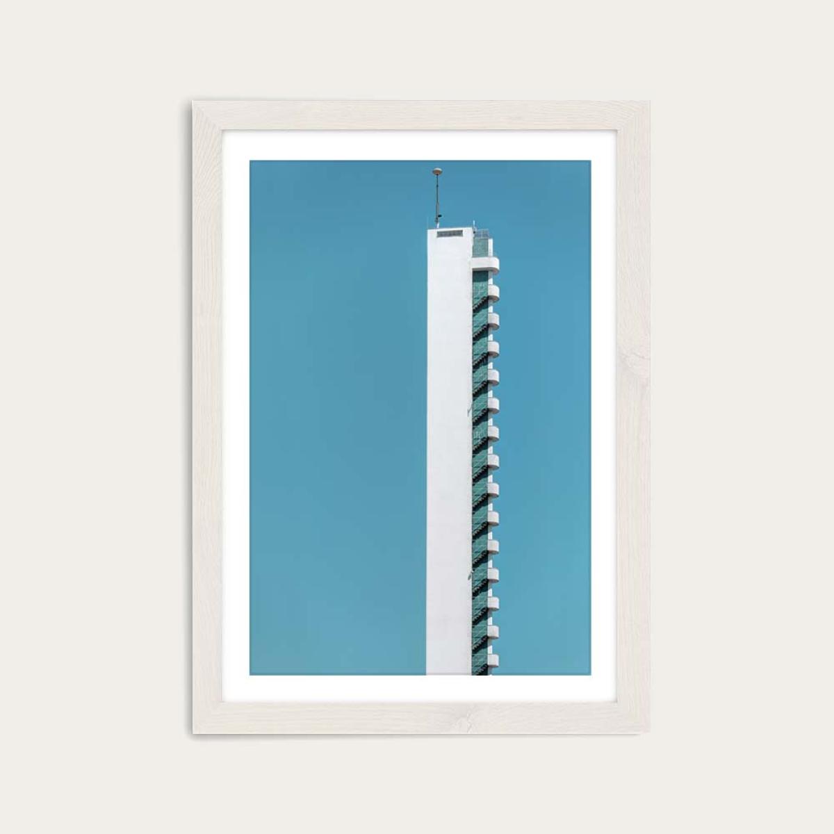Olympic Tower Art Print White Frame – image 1