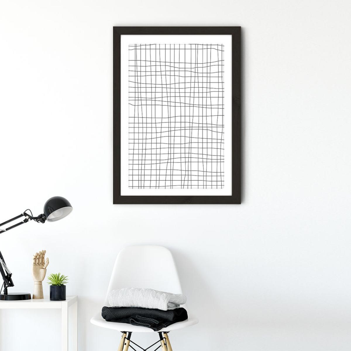 Grid Art Print Black Frame – image 2