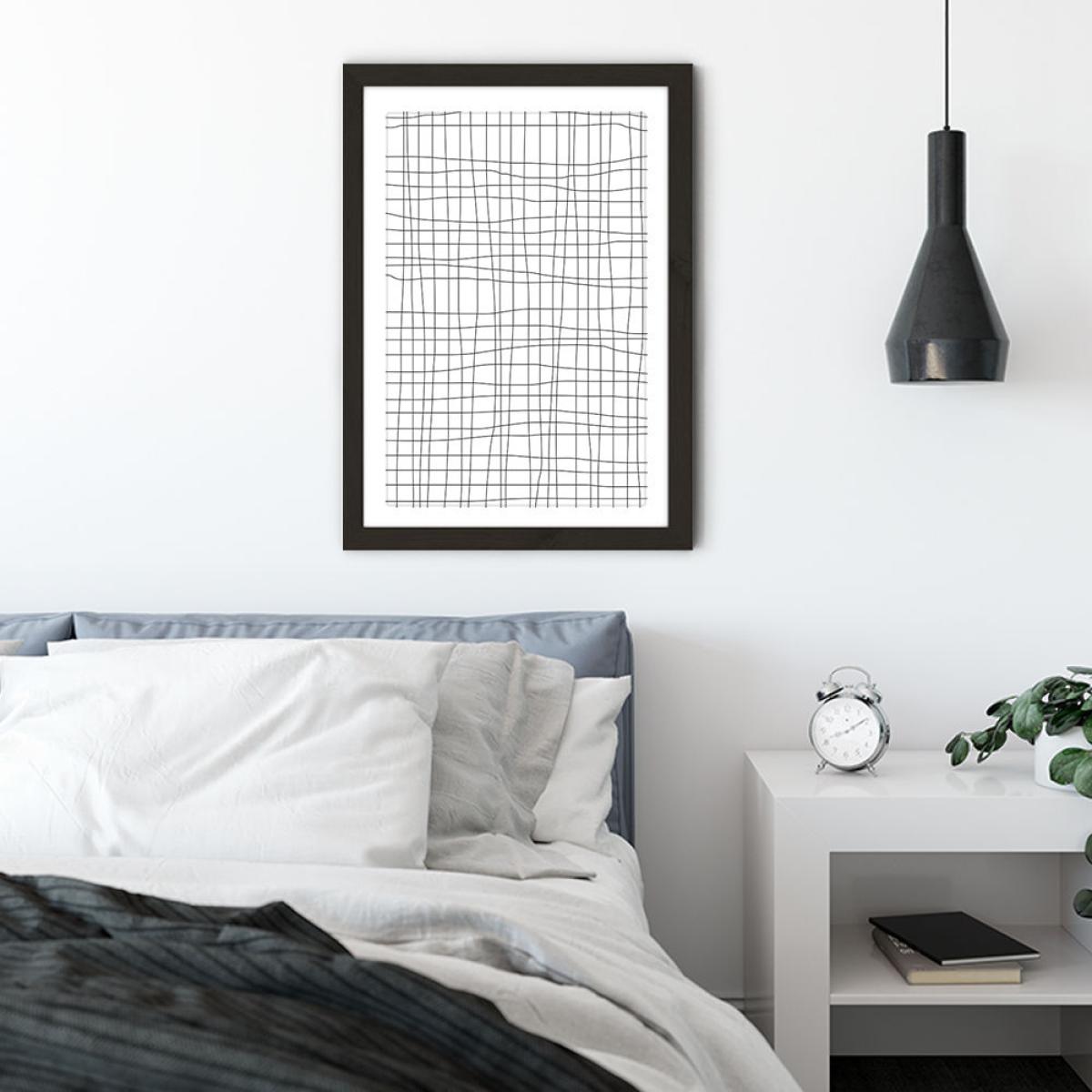 Grid Art Print Black Frame – image 3