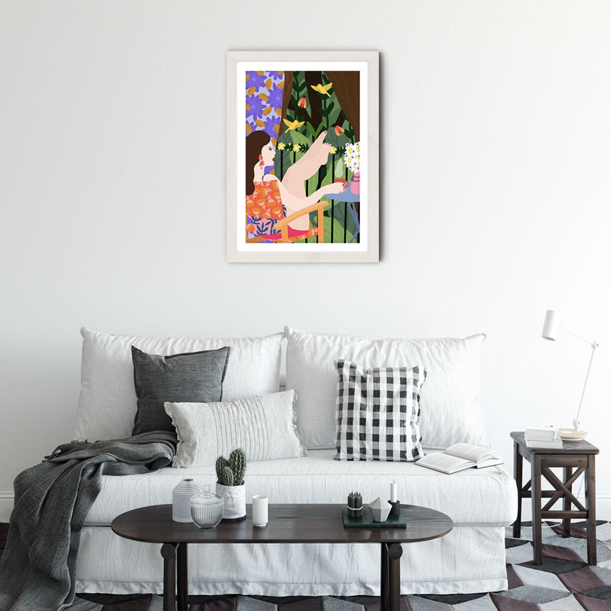 Waiting for The Summer to Come Art Print White Frame – image 2