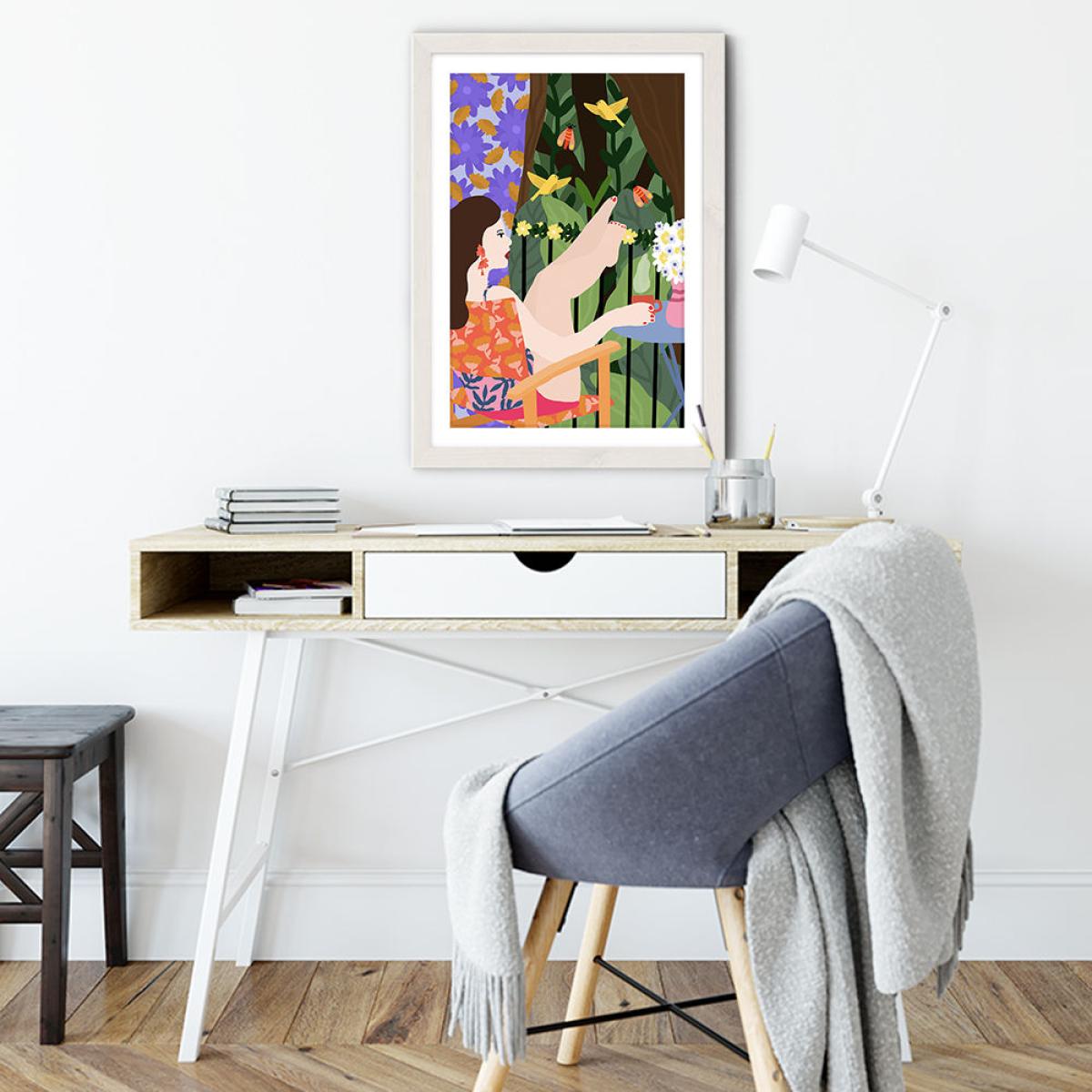 Waiting for The Summer to Come Art Print White Frame – image 4
