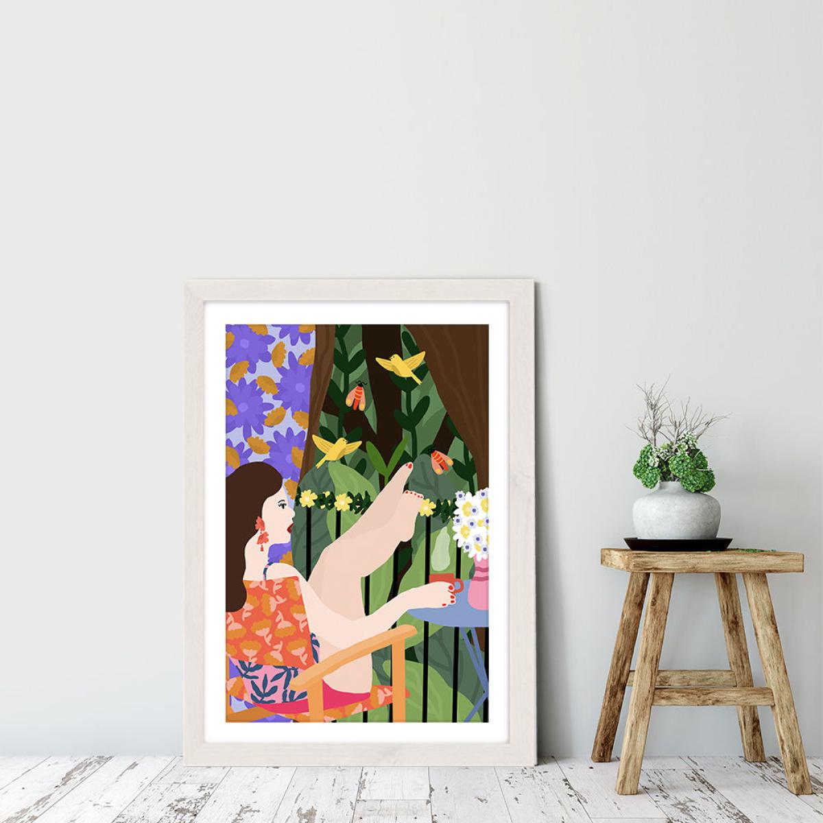 Waiting for The Summer to Come Art Print White Frame – image 6