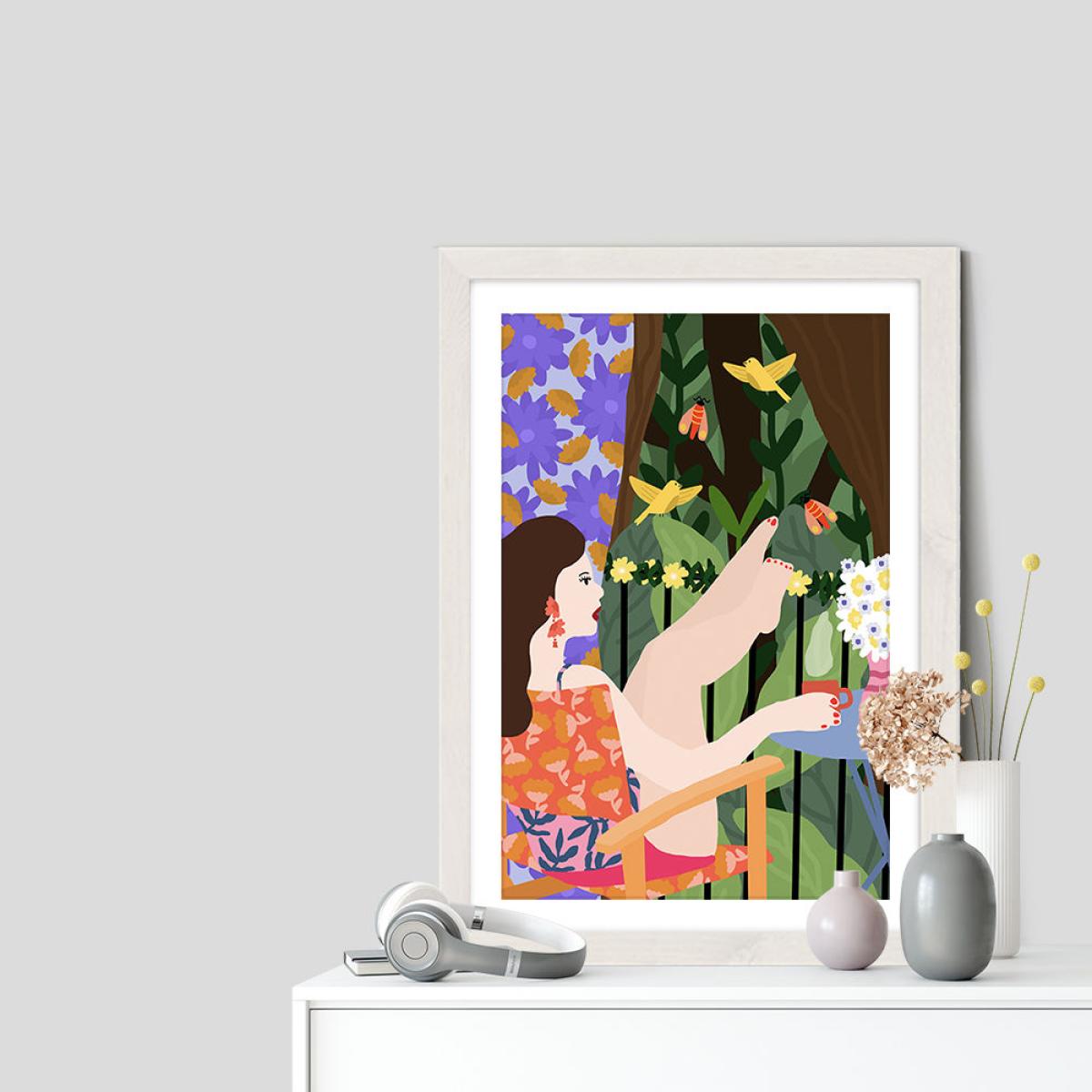 Waiting for The Summer to Come Art Print White Frame – image 7