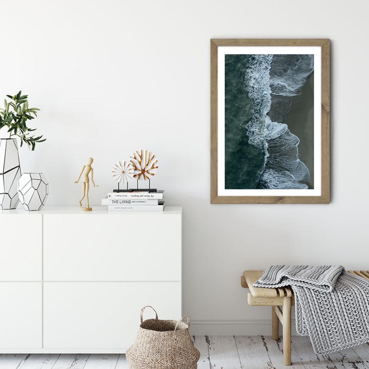 Wild Waves Art Print Oak Frame – image 3