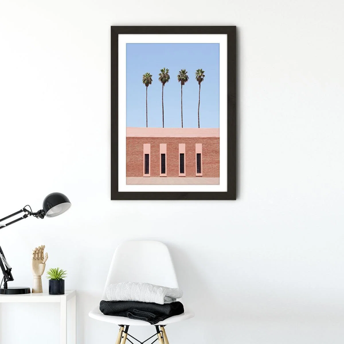 Palm Tree Factory Art Print Black Frame – image 2