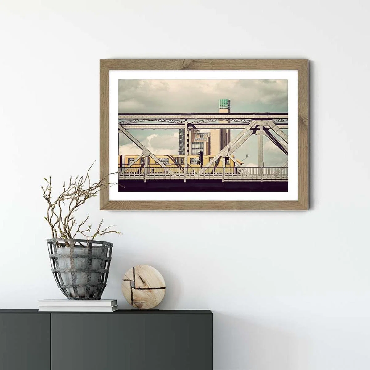 Gleisdreieck Art Print Oak Frame – image 2