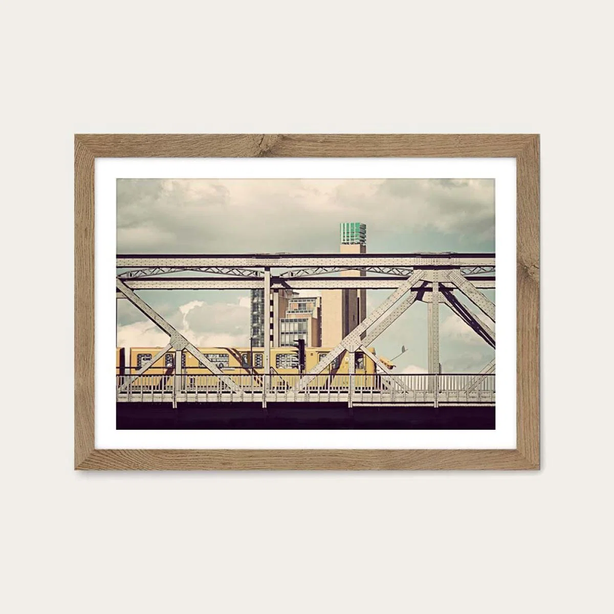 Gleisdreieck Art Print Oak Frame – image 1