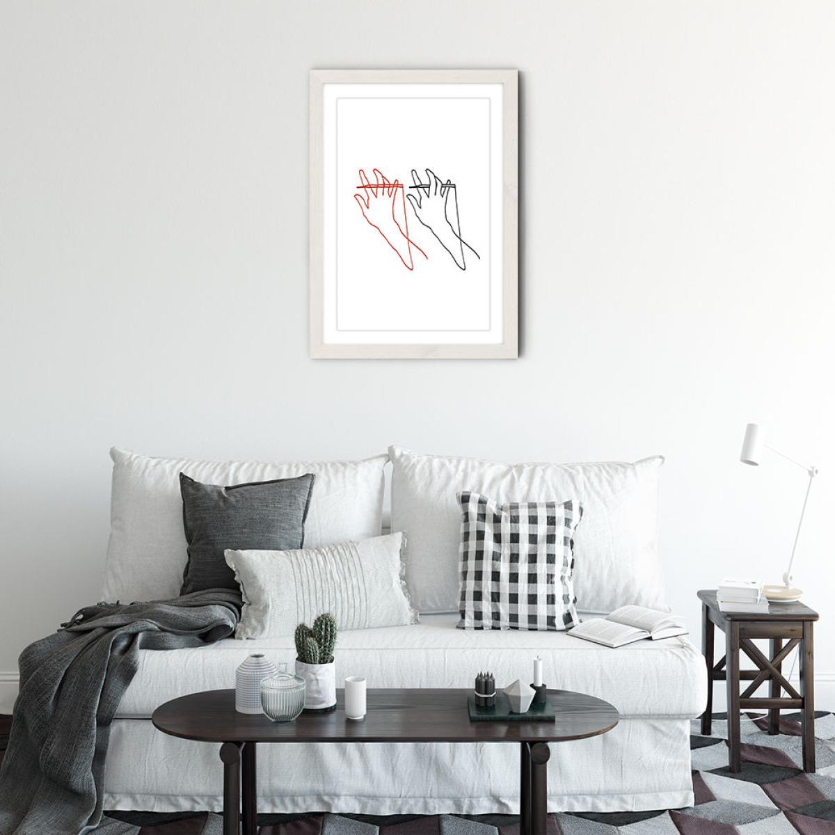 Hands Art Print White Frame – image 2