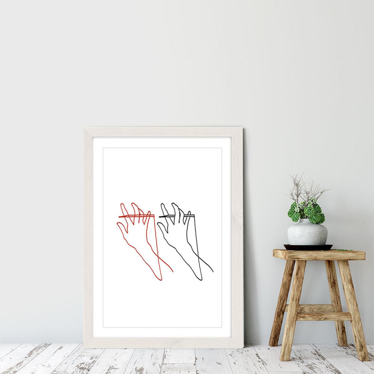 Hands Art Print White Frame – image 5