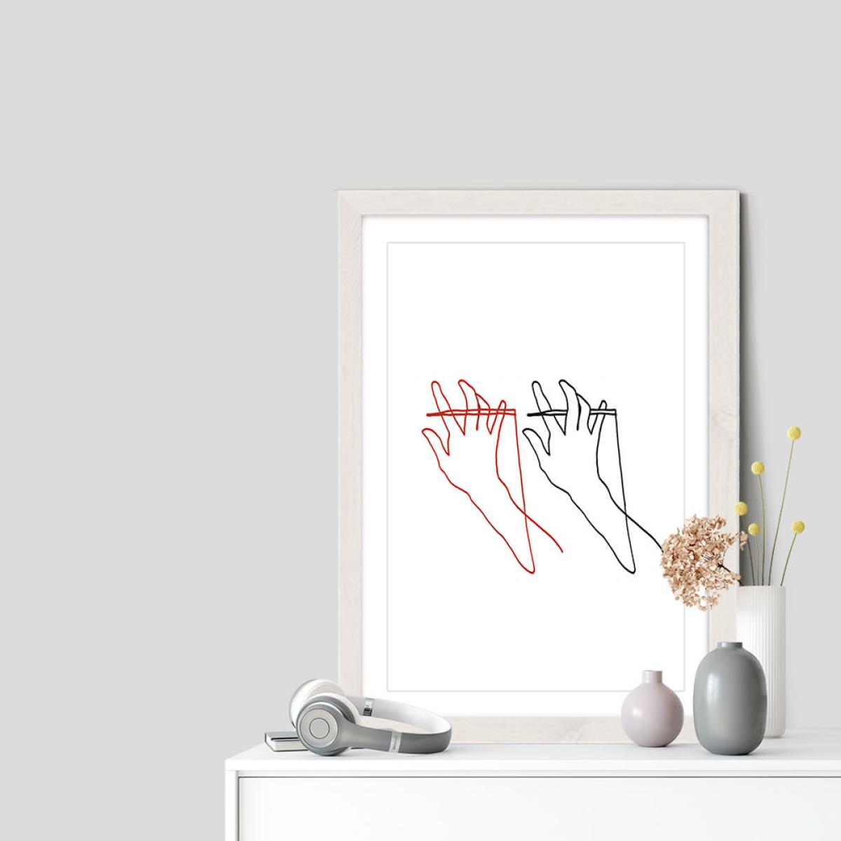 Hands Art Print White Frame – image 7