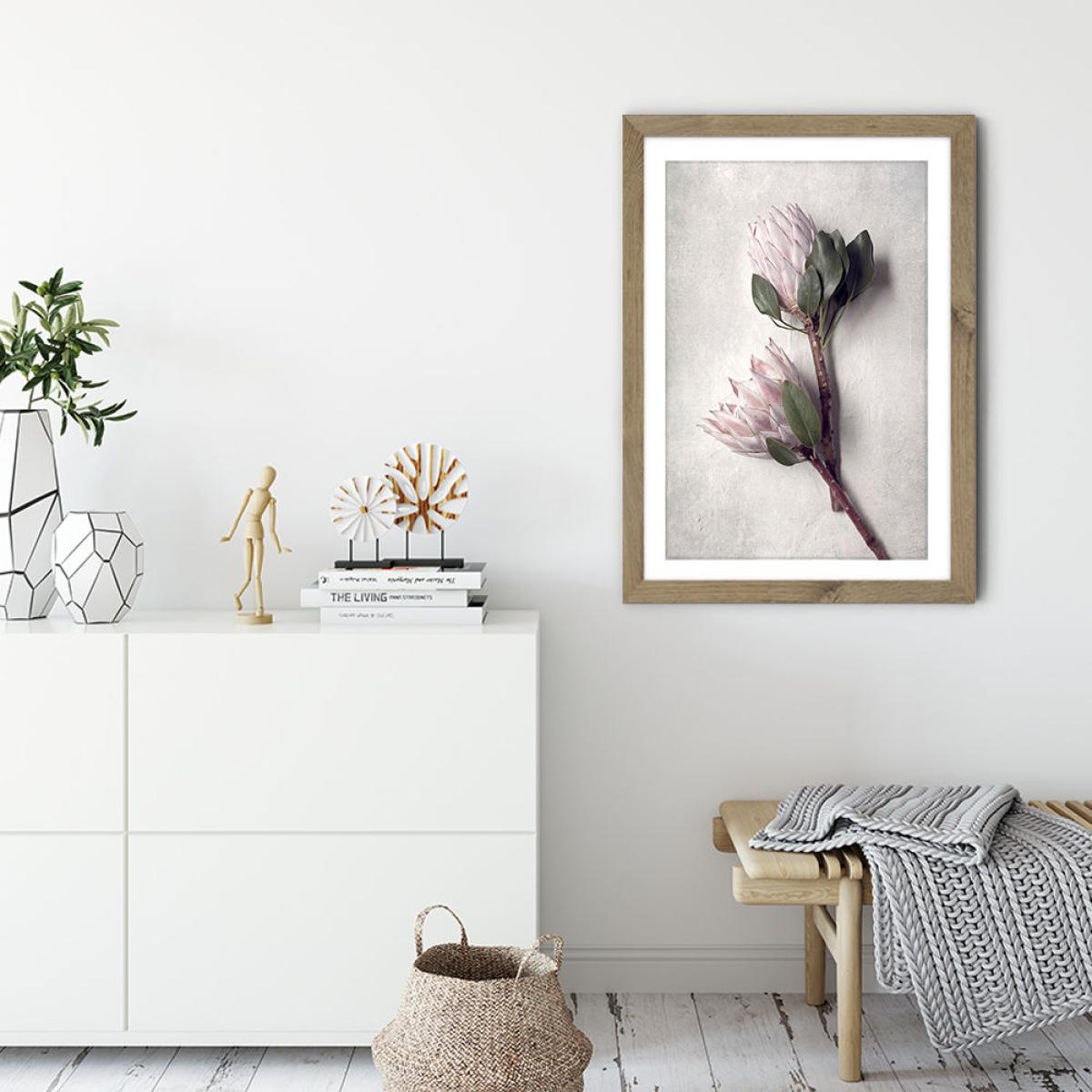 Pale Proteas PT 2 Art Print Oak Frame – image 3