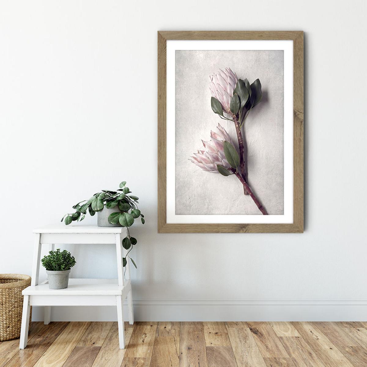 Pale Proteas PT 2 Art Print Oak Frame – image 4