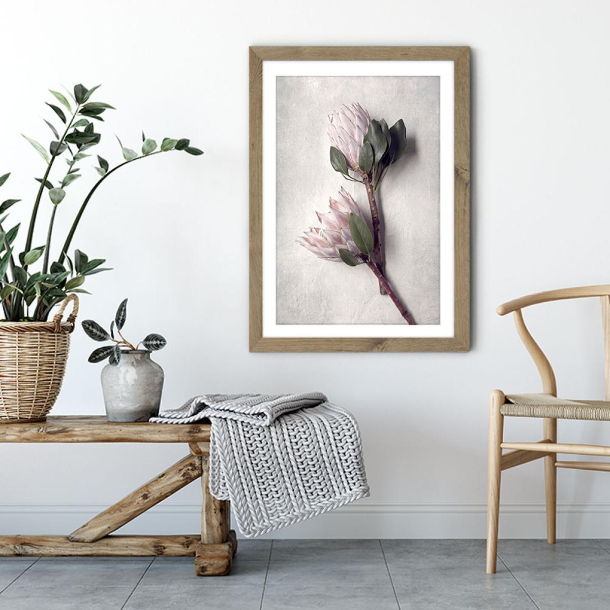 Pale Proteas PT 2 Art Print Oak Frame – image 6