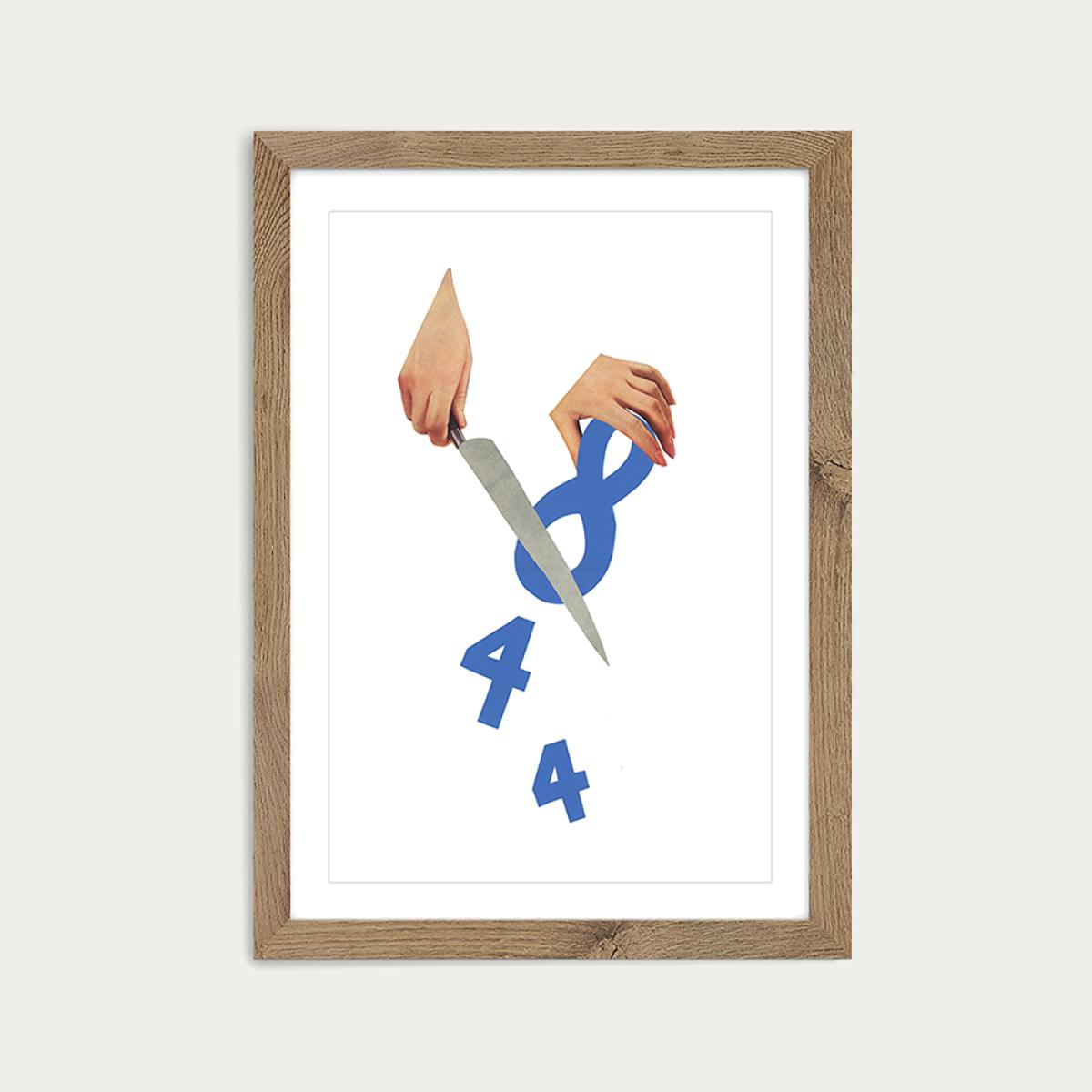 Division Art Print Oak Frame – image 1