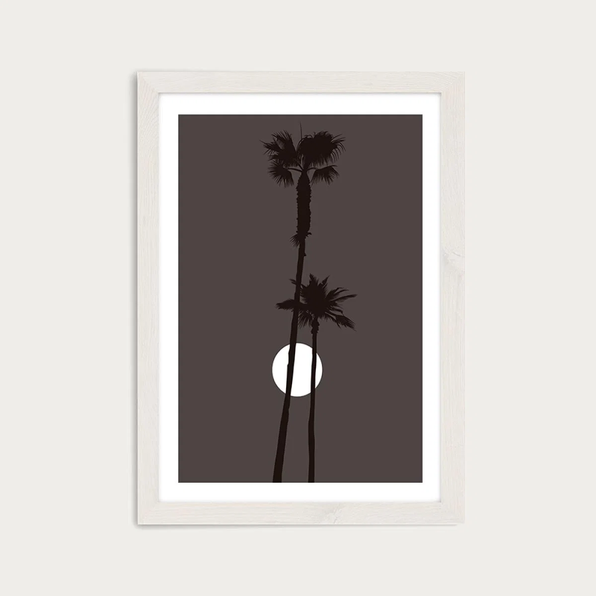 Paradiso Grey Art Print White Frame – image 1