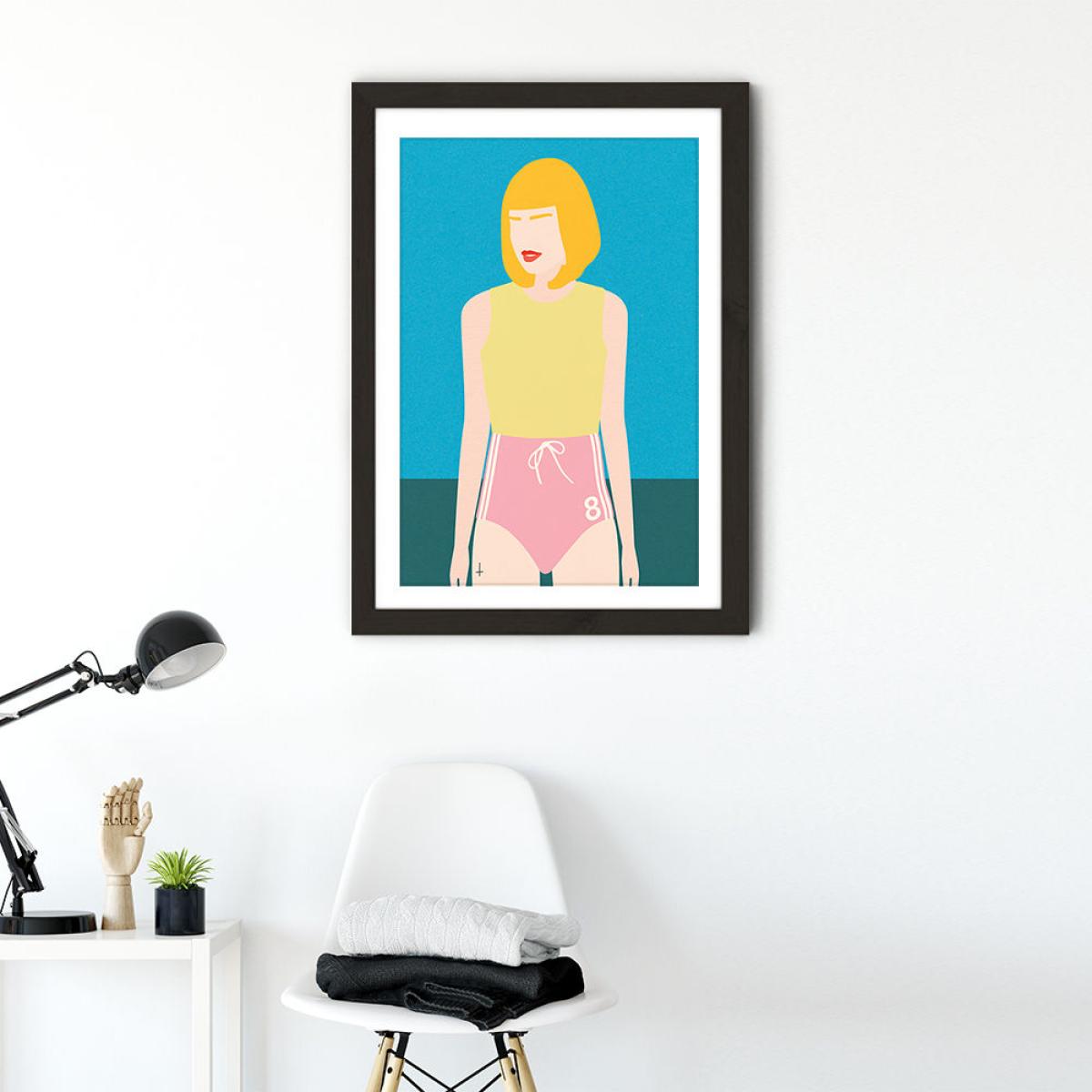 Runner Girl Art Print Black Frame – image 2