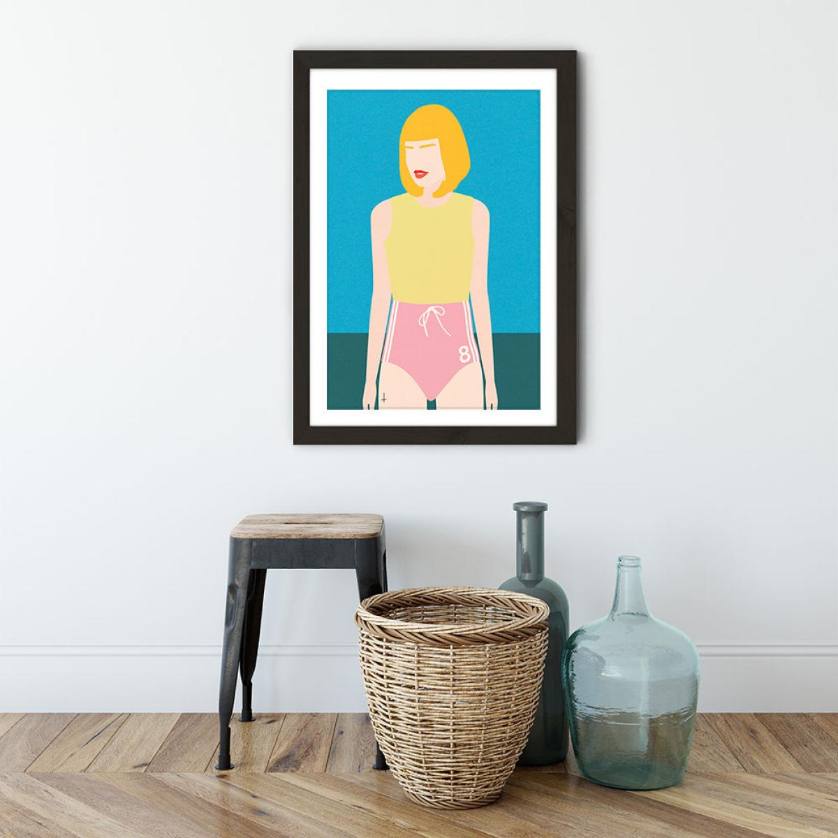 Runner Girl Art Print Black Frame – image 3