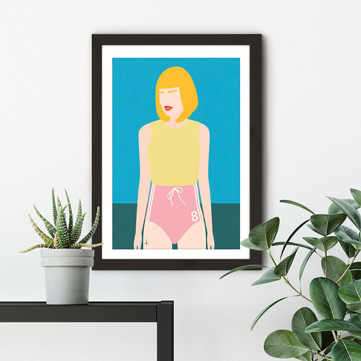 Runner Girl Art Print Black Frame – image 4