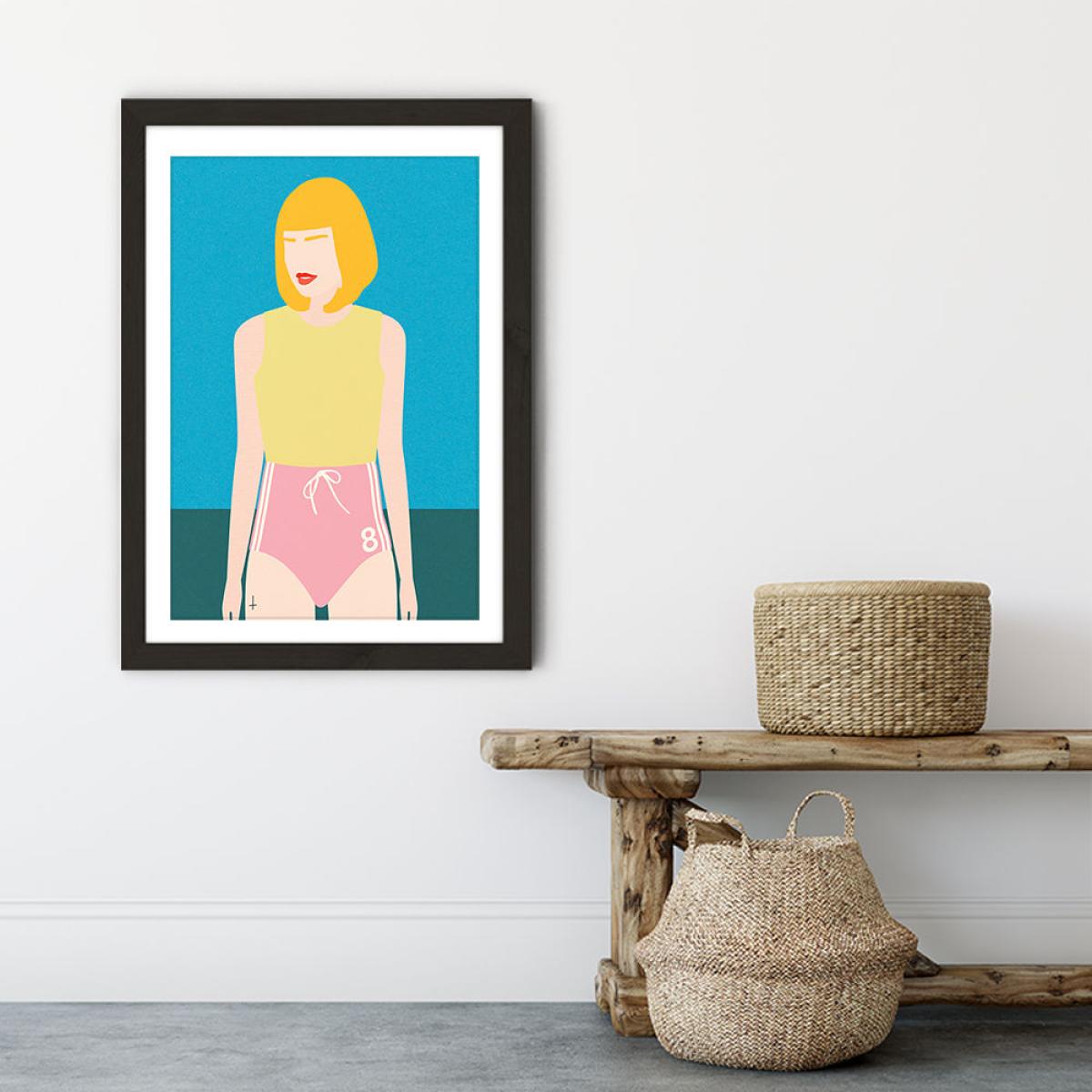 Runner Girl Art Print Black Frame – image 5