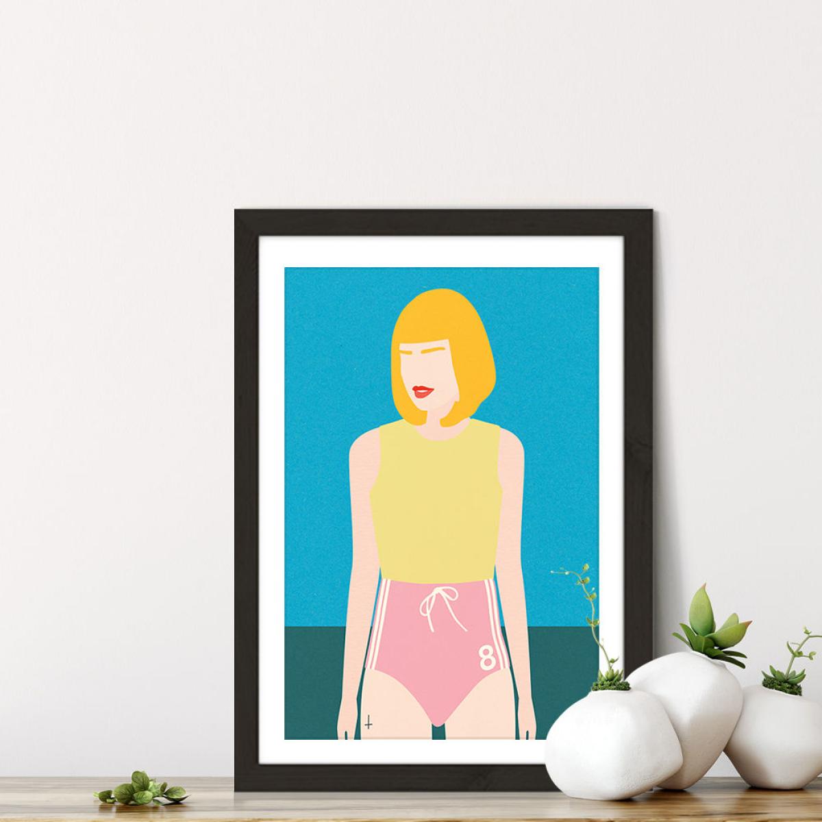 Runner Girl Art Print Black Frame – image 7