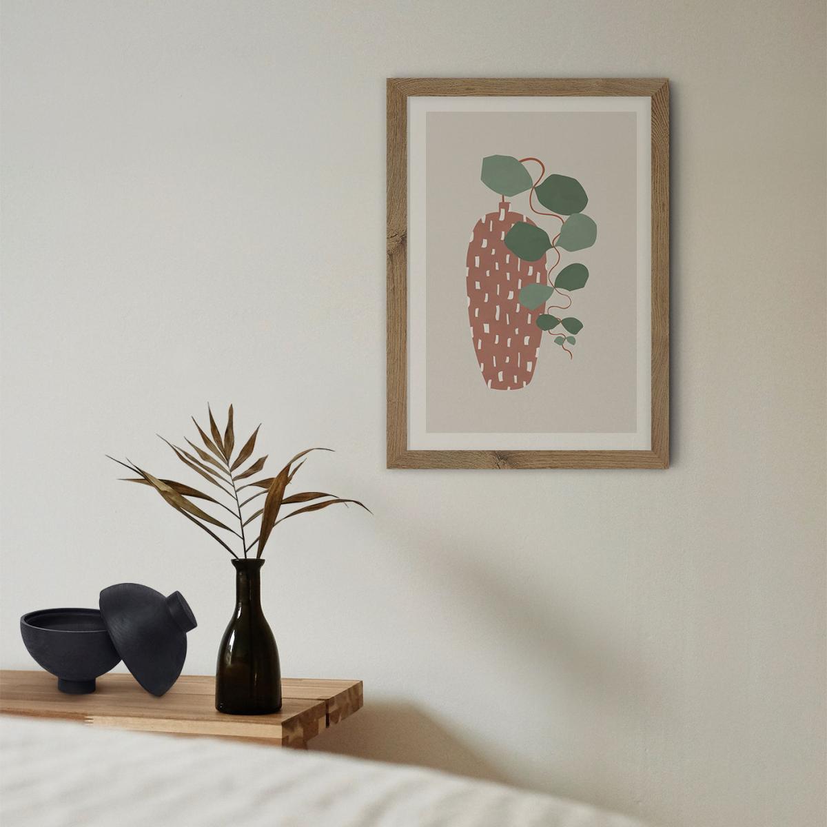 Terrazzo & Leaves Art Print Oak Frame – image 11