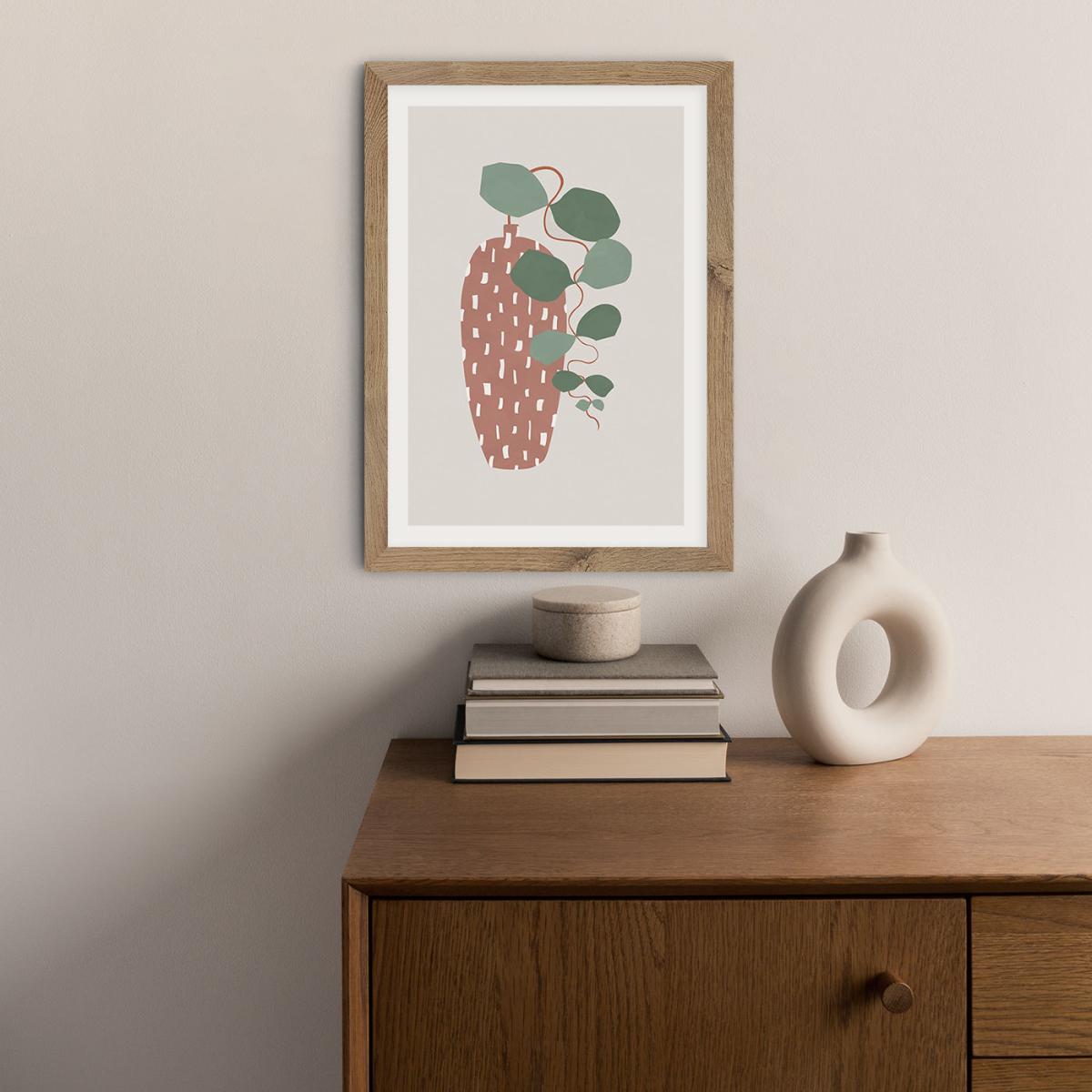 Terrazzo & Leaves Art Print Oak Frame – image 5