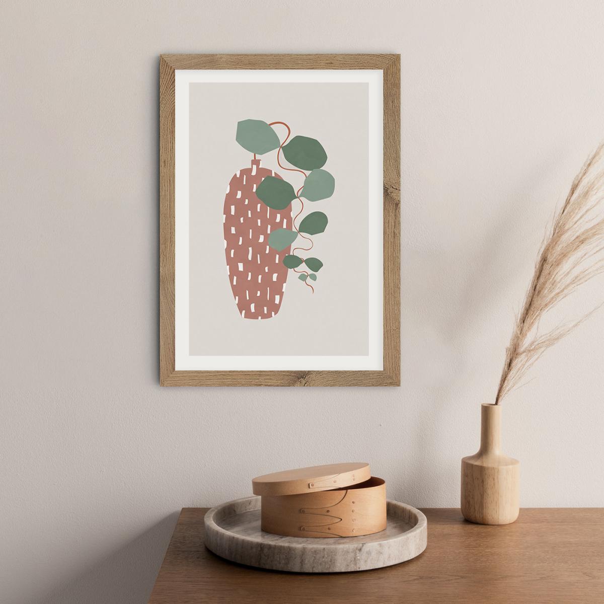 Terrazzo & Leaves Art Print Oak Frame – image 7