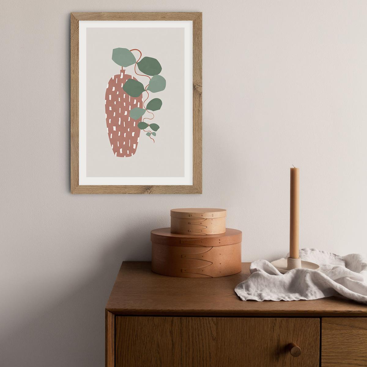 Terrazzo & Leaves Art Print Oak Frame – image 9