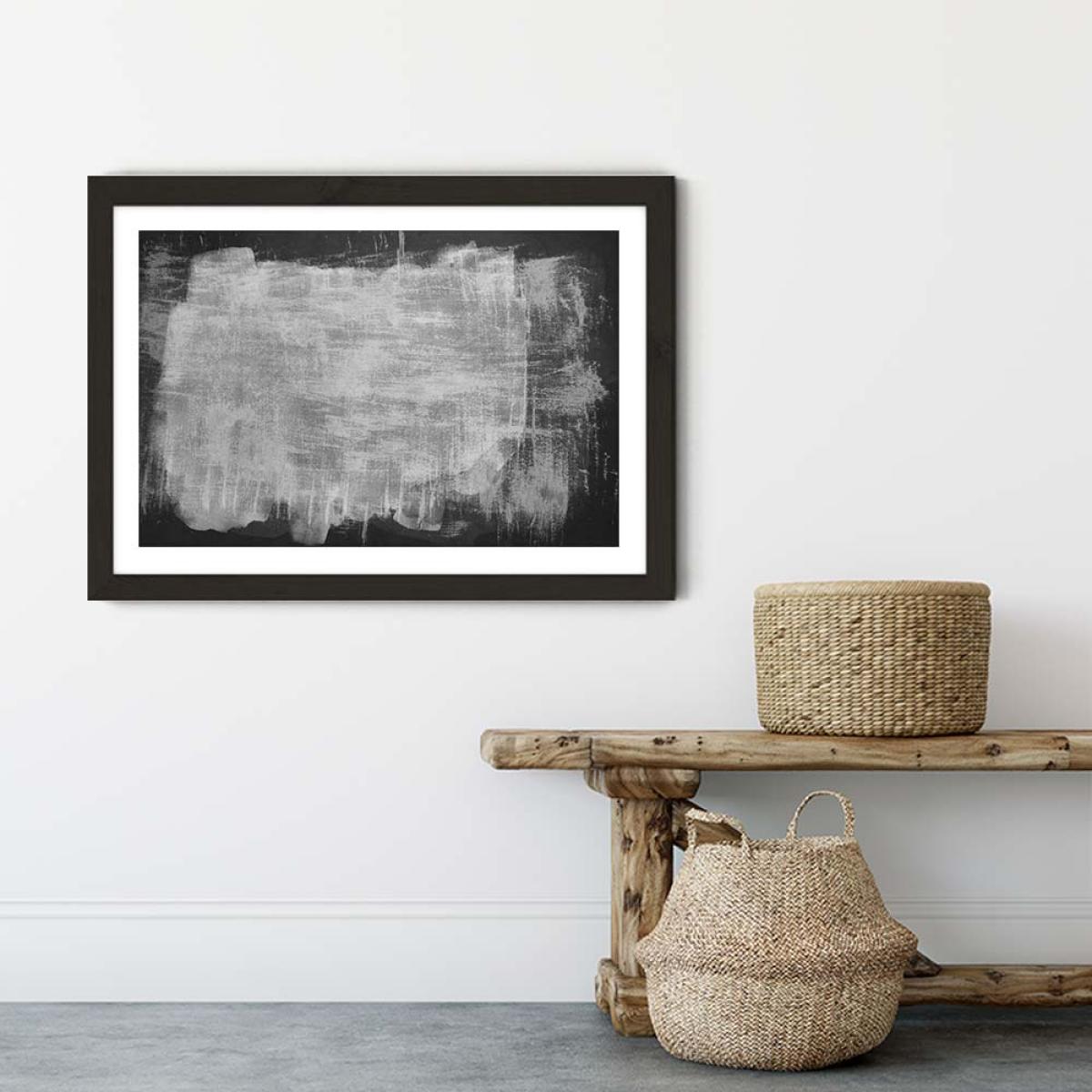 Minimal Abstract Black and White 07 Art Print Black Frame – image 3