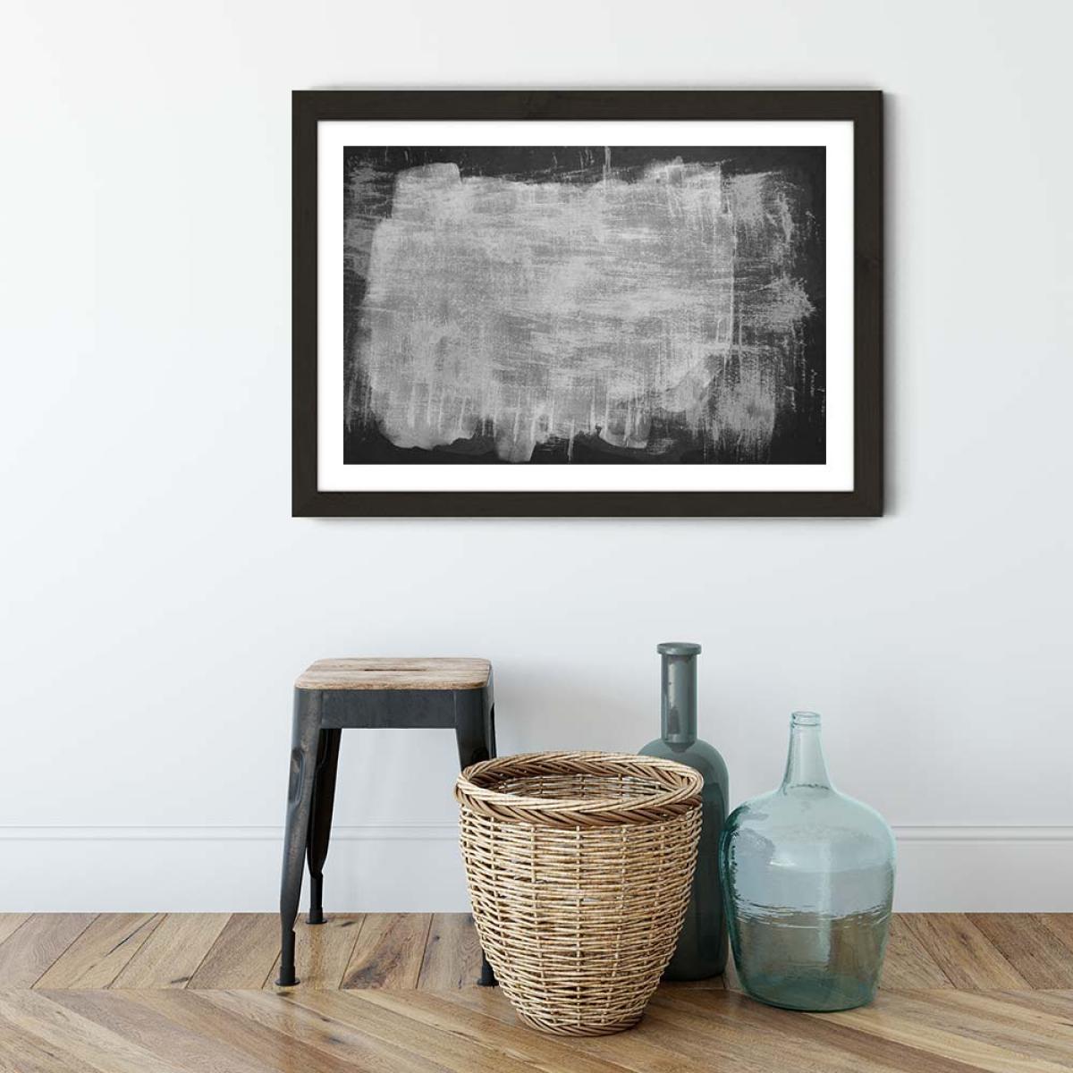 Minimal Abstract Black and White 07 Art Print Black Frame – image 4