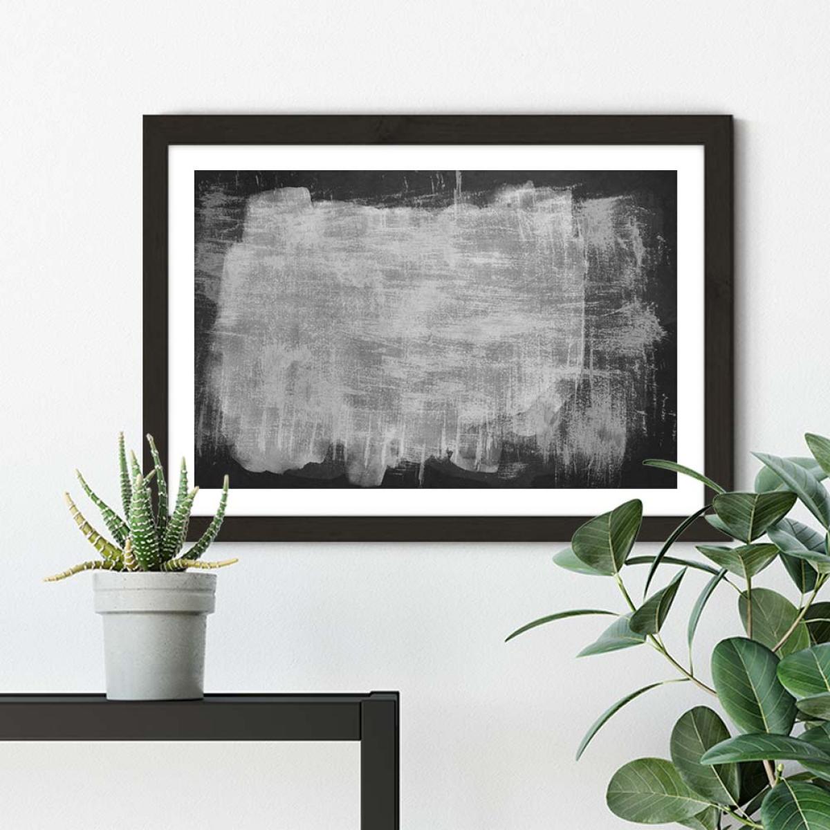 Minimal Abstract Black and White 07 Art Print Black Frame – image 5