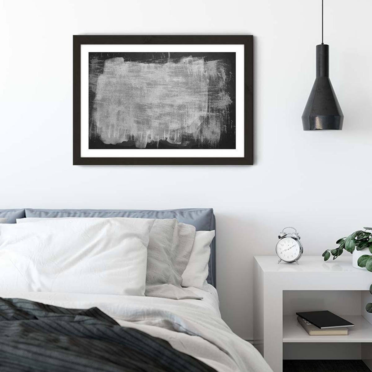 Minimal Abstract Black and White 07 Art Print Black Frame – image 6