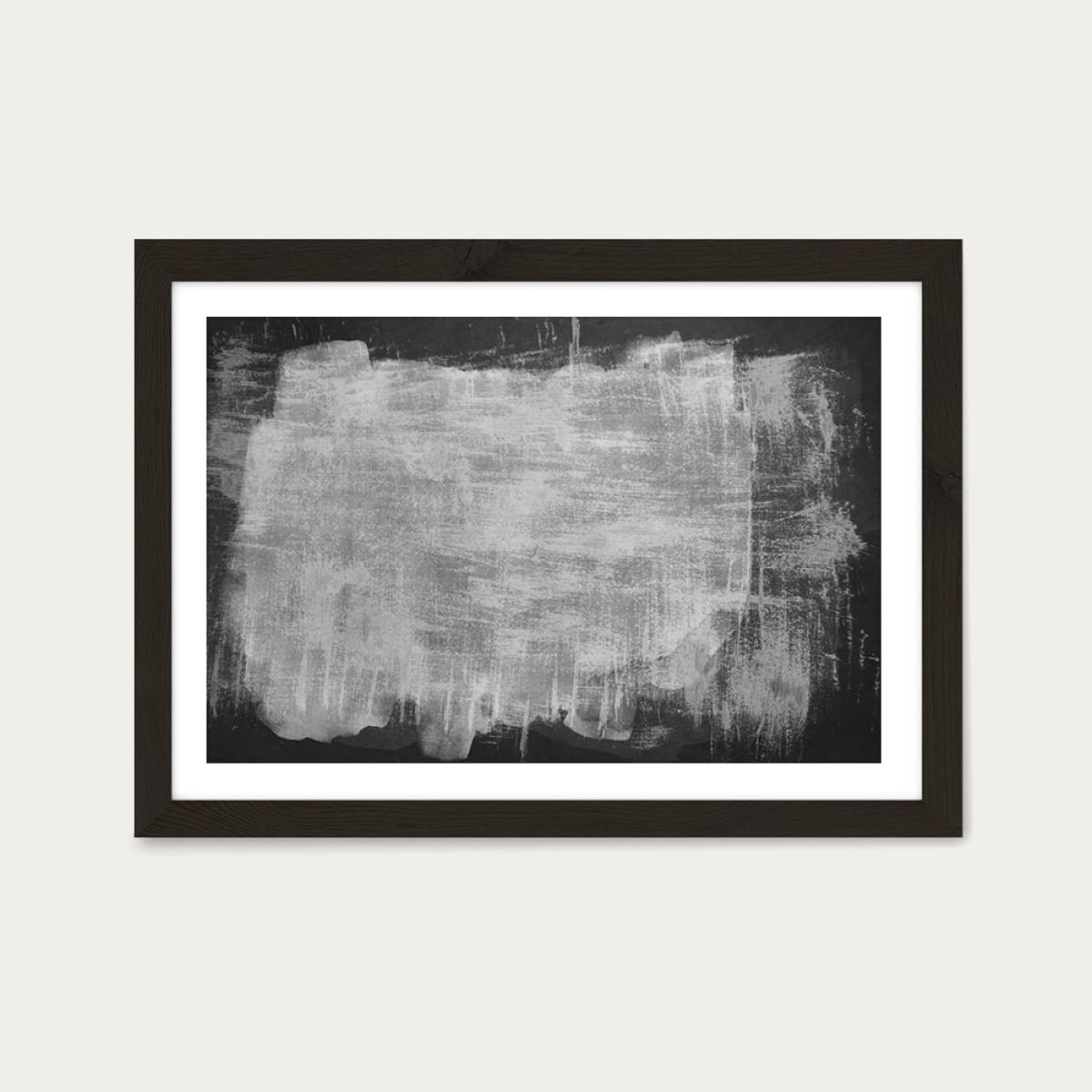 Minimal Abstract Black and White 07 Art Print Black Frame – image 1