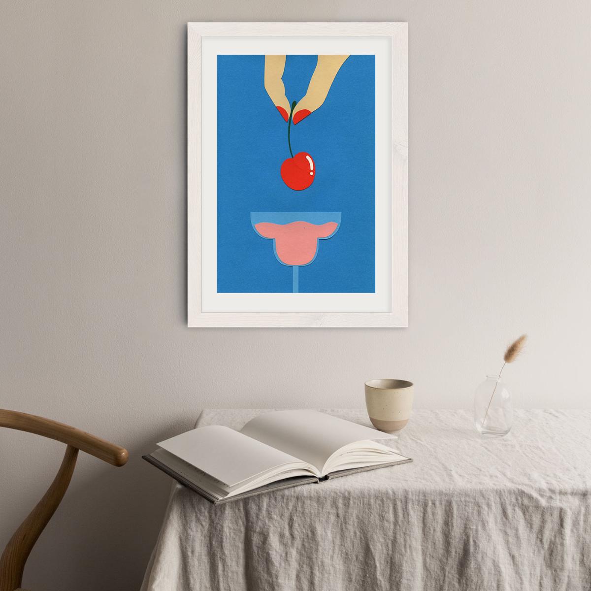Cherry Nails II Art Print White Frame – image 2
