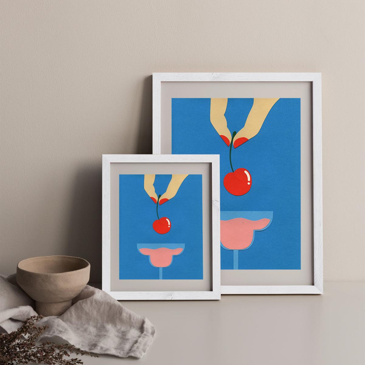 Cherry Nails II Art Print White Frame – image 11