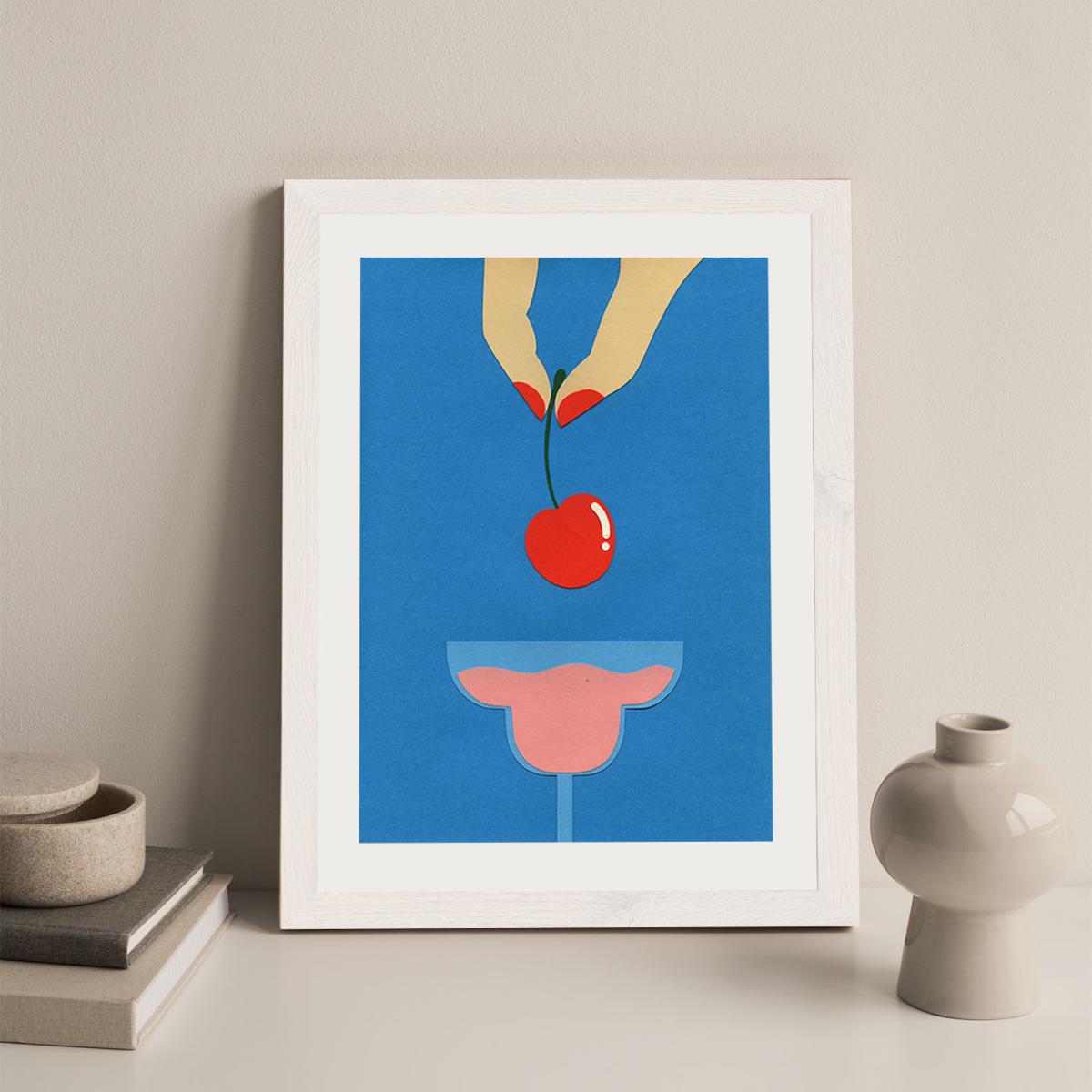 Cherry Nails II Art Print White Frame – image 5