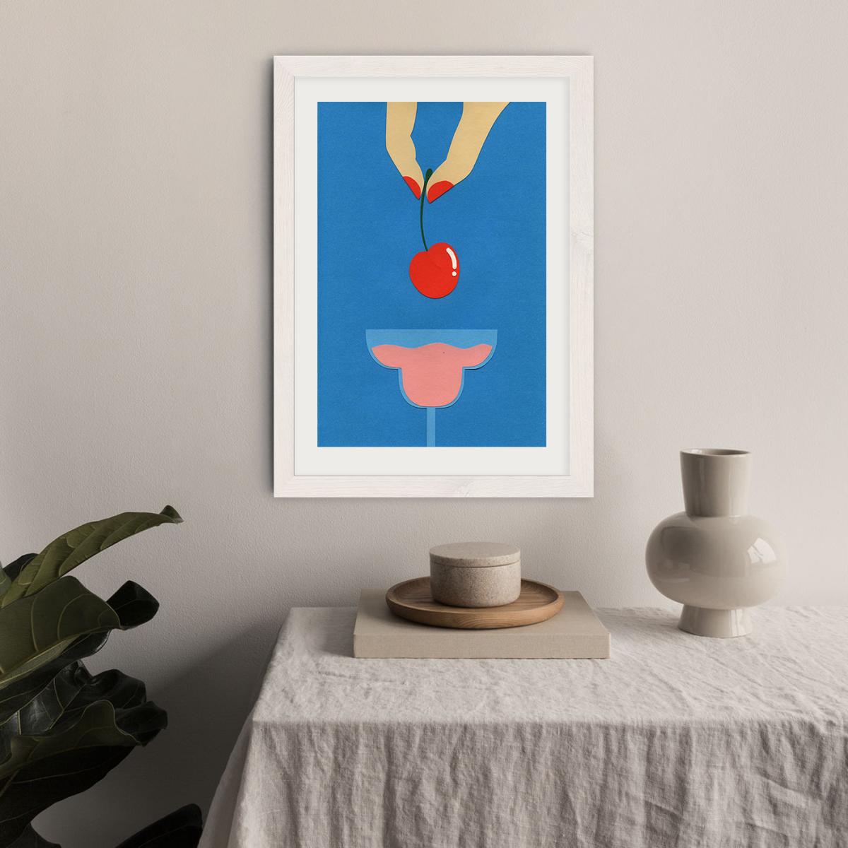 Cherry Nails II Art Print White Frame – image 6