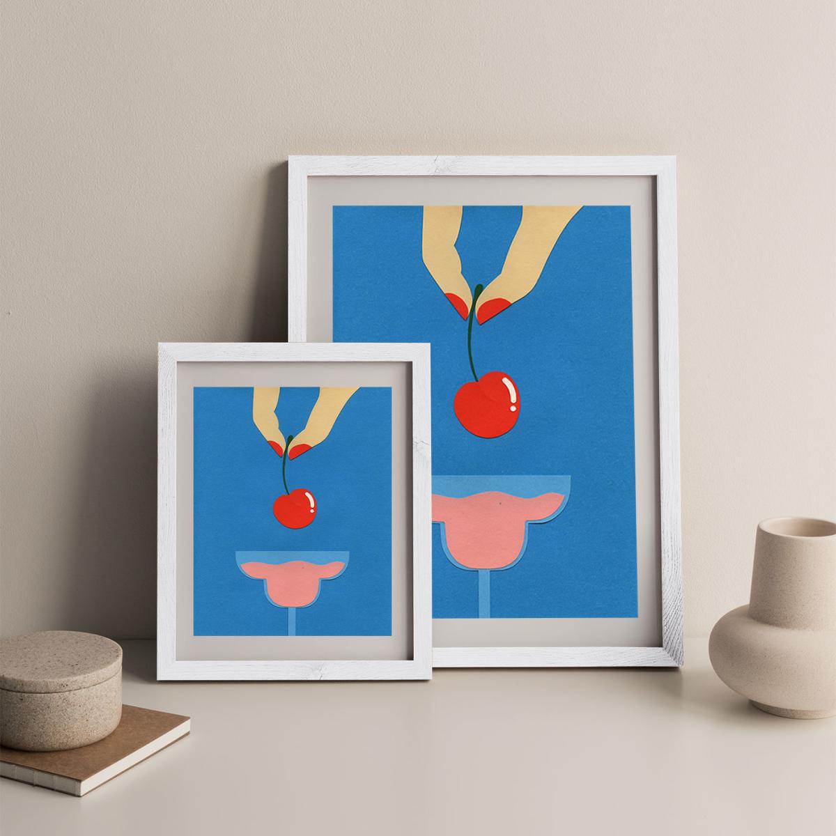 Cherry Nails II Art Print White Frame – image 7